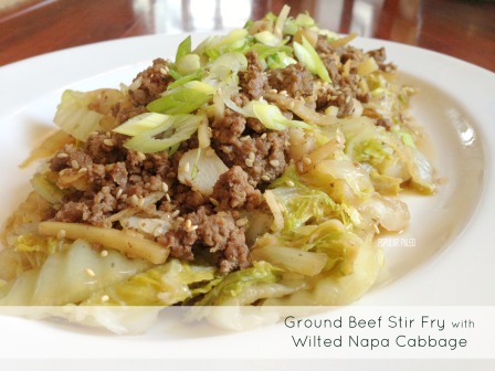 Ground Beef Stir Fry with Wilted Napa Cabbage     | Popular Paleo